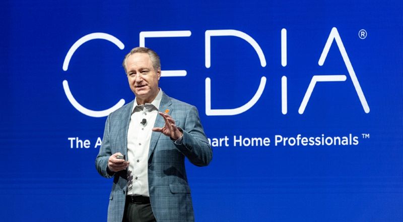 Daryl Friedman speaking at the annual CEDIA Town Hall, CEDIA Expo 2025. Photo by PWP Studio Photography