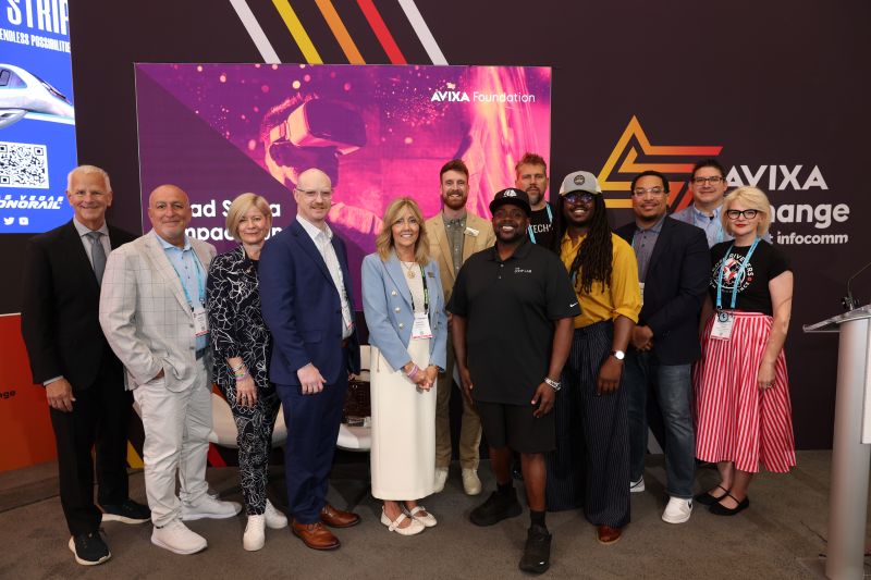ic26_bsif_ceremony. Left to Right: David Labuskes, CEO, AVIXA Roger Patrick, COO, FORTÉ Sarah Joyce, CGO, AVIXA Jarrod Sousa, Solutions Architect, AudioCodes Christine Schyvinck, CEO, Shure Incorporated Joseph Valerio, Director, AVIXA Foundation Christopher Hope, Founder and Executive Director, The Loop Lab Pete Spynda, Executive Director, Tech25, 2025 grantee Bets Charmelus, Senior Director, Workforce Development, Highmark Mann Center for Performing Arts, 2026 grantee Anthony Featherstone, Executive Director, Worksource Montgomery, 2025 grantee Aaron Udler, CEO, Office Pro, AVIXA Foundation Board Member Brittany Greer, Executive Director, Rosie Riveters, 2025 grantee. Photo by John Staley. Courtesy of AVIXA Foundation.Left to Right: David Labuskes, CEO, AVIXA Roger Patrick, COO, FORTÉ Sarah Joyce, CGO, AVIXA Jarrod Sousa, Solutions Architect, AudioCodes Christine Schyvinck, CEO, Shure Incorporated Joseph Valerio, Director, AVIXA Foundation Christopher Hope, Founder and Executive Director, The Loop Lab Pete Spynda, Executive Director, Tech25, 2025 grantee Bets Charmelus, Senior Director, Workforce Development, Highmark Mann Center for Performing Arts, 2026 grantee Anthony Featherstone, Executive Director, Worksource Montgomery, 2025 grantee Aaron Udler, CEO, Office Pro, AVIXA Foundation Board Member Brittany Greer, Executive Director, Rosie Riveters, 2025 grantee. Photo by John Staley. Courtesy of AVIXA Foundation.
