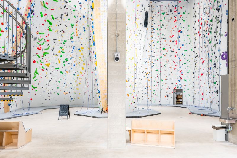 Genelec 4430 RAW loudspeakers provide clear audio for climbers across the 15-metre-high Climbing Centre. Courtesy / Genelec