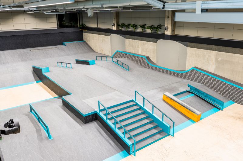Thirteen Genelec 4430 Smart IP loudspeakers provide powerful, controlled coverage throughout the main SkatePark areas. Courtesy / Genelec
