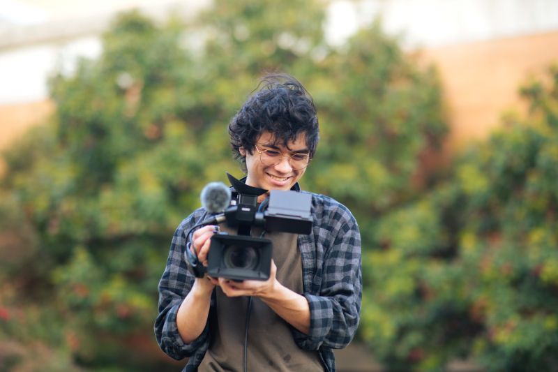 UNT Student using Sony NX800 camera