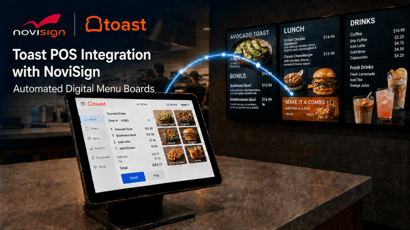 Toast Novisign integration image PR 800x400px