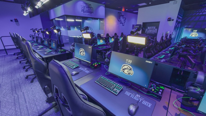 UNF arena with gaming computers